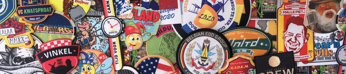 combi emblems embroided woven mixed-emblems sublimation