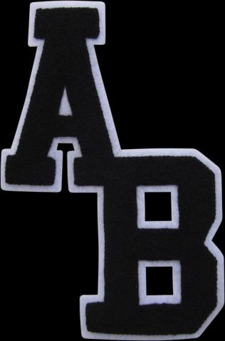 badstof vilt varsity letters emblemen 13